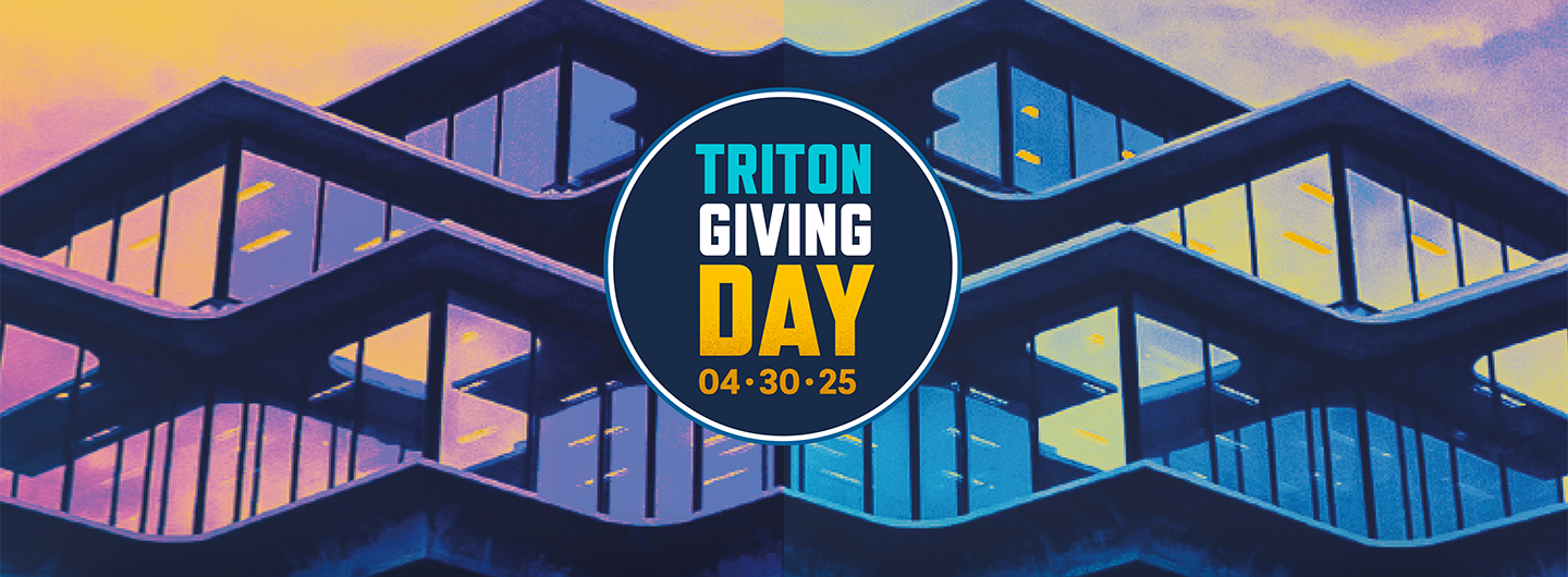 Triton Giving Day on April 30 (colorized version of Geisel Library)