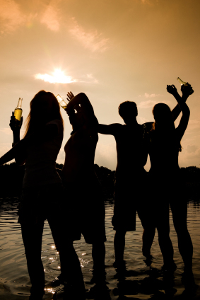 beach drinking