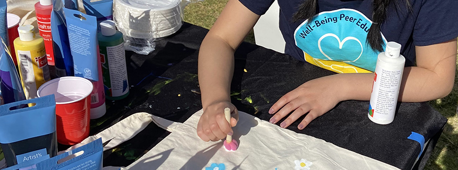 3 of 5, students doing crafts