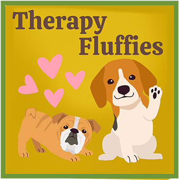 Therapy fluffy dog interaction